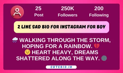 2 Line Sad Bio For Instagram For Boy