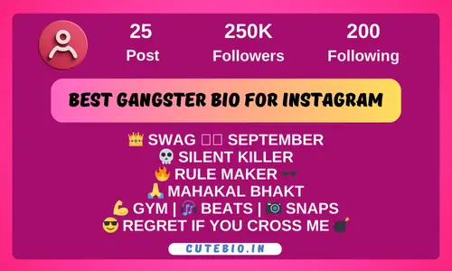 Best Gangster bio for instagram