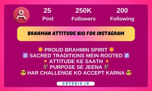 Brahman Attitude bio for Instagram