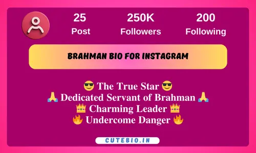 Brahman bio for Instagram