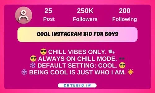 Cool Intagram Bio for Boys