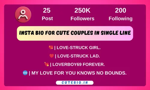 Insta Bio For Cute Couples in single line