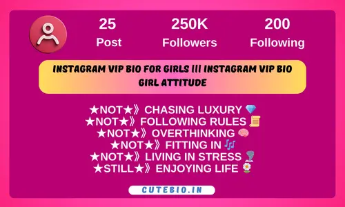 Instagram Vip Bio For Girls ||| Instagram Vip Bio Girl Attitude