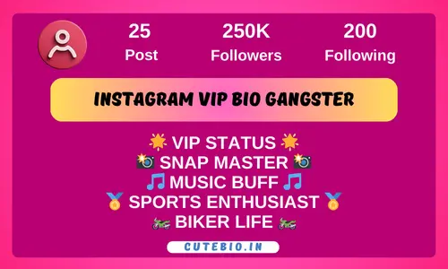 Instagram Vip Bio Gangster