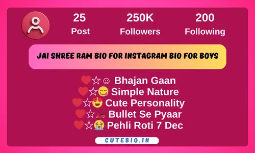 Jai Shree Ram Bio For Instagram Bio for Boys