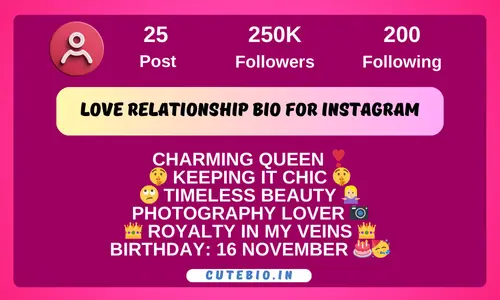 Love Relationship Bio for Instagram