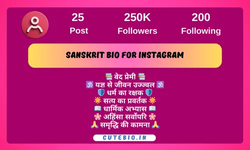 Sanskrit bio for instagram