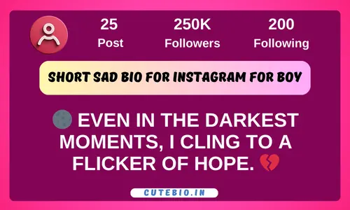 Short Sad Bio For Instagram For Boy