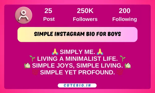 Simple Instagram Bio for Boys