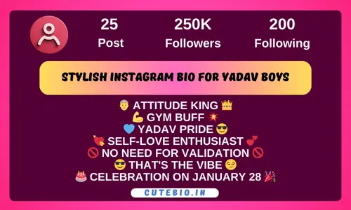 Stylish Instagram Bio For Yadav Boys