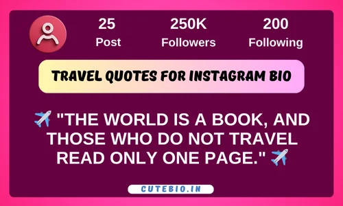 Travel Quotes for Instagram Bio