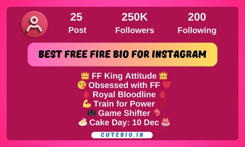 Best Free Fire Bio For Instagram