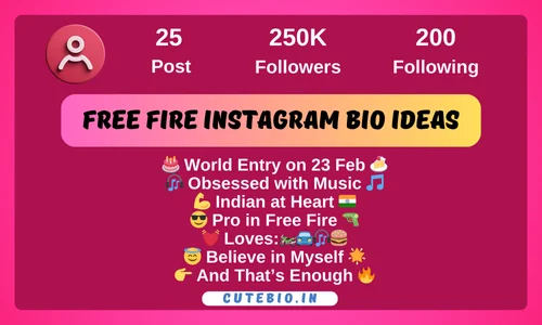 Free Fire Instagram Bio Ideas