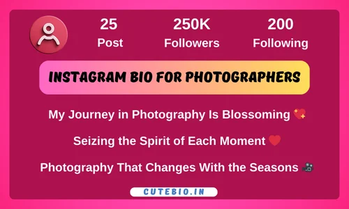 Instagram bio For Photographers (1 linner Bio)