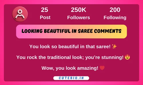 Looking Beautiful In Saree Comments