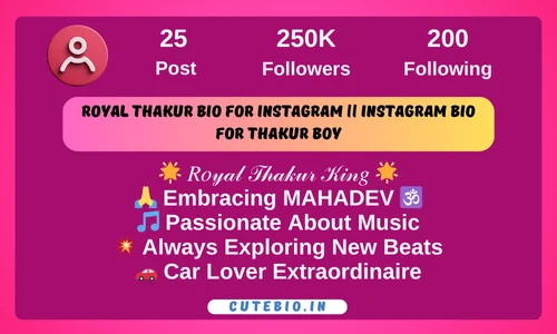 Royal Thakur Bio For Instagram || Instagram Bio For Thakur Boy