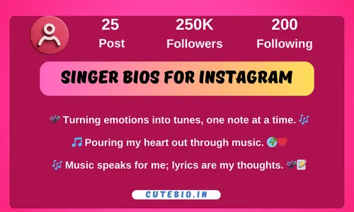 Singer Bios for Instagram