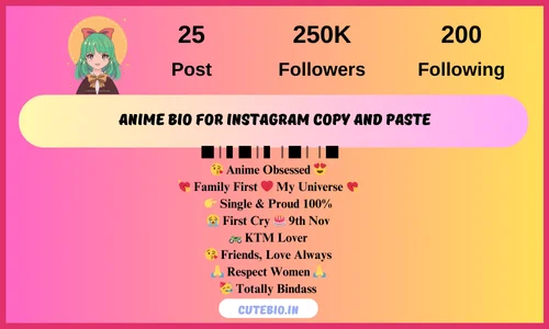 Anime Bio For Instagram Copy And Paste