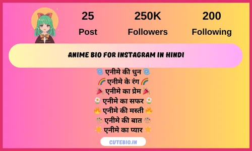 Anime Bio For Instagram In Hindi