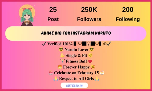 Anime Bio For Instagram Naruto