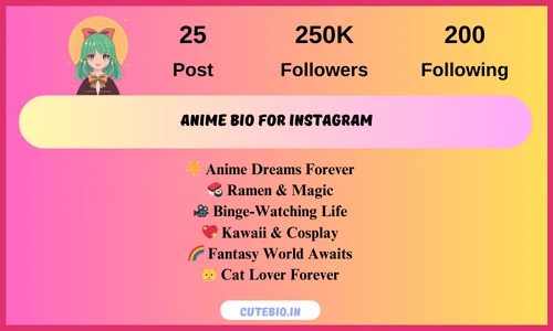 Anime Bio For Instagram