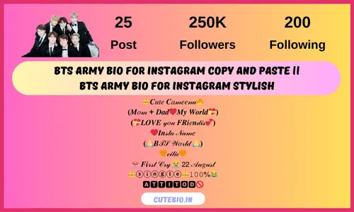 BTS Army Bio For Instagram Stylish