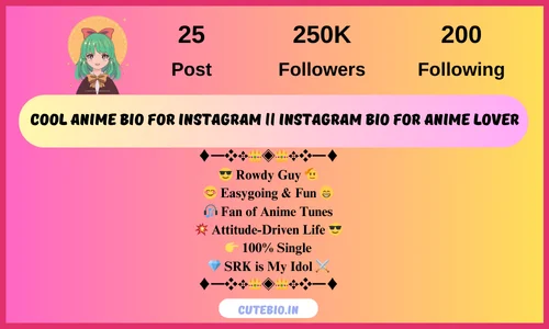 Cool Anime Bio For Instagram