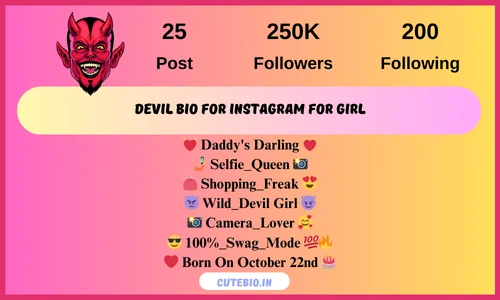 Devil Bio For Instagram For Girl