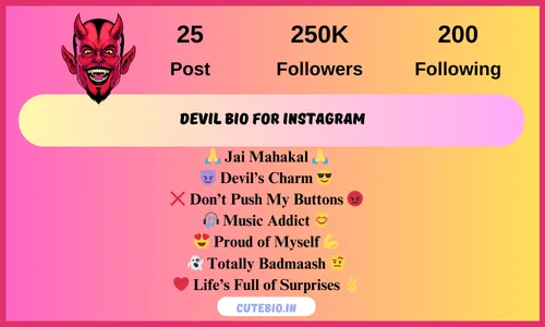 Devil Bio For Instagram