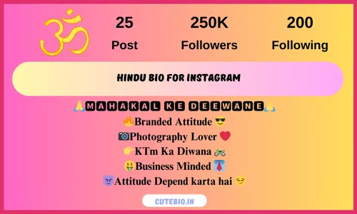 Hindu Bio For Instagram