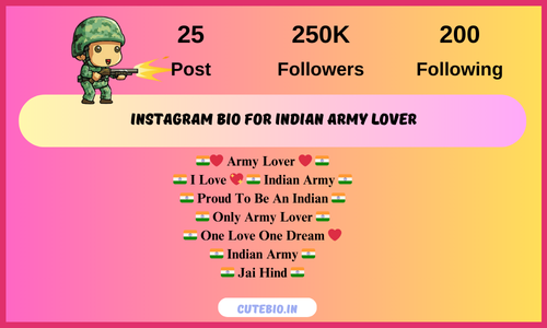 Instagram Bio Indian Army Lover