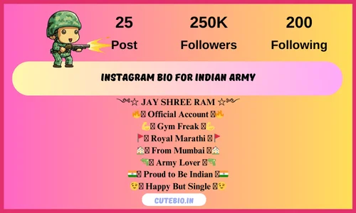 Instagram Bio Indian Army