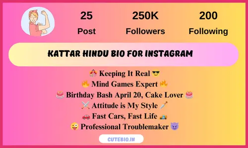 Kattar Hindu Bio for Instagram