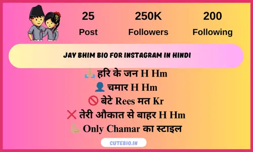 Jay Bhim Bio For Instagram In Hindi