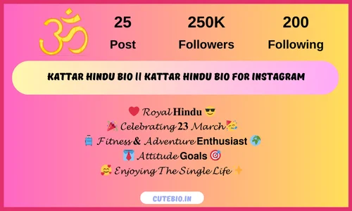 Kattar Hindu Bio || Kattar Hindu Bio For Instagram