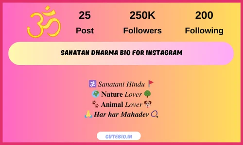 Sanatan Dharma Bio For Instagram